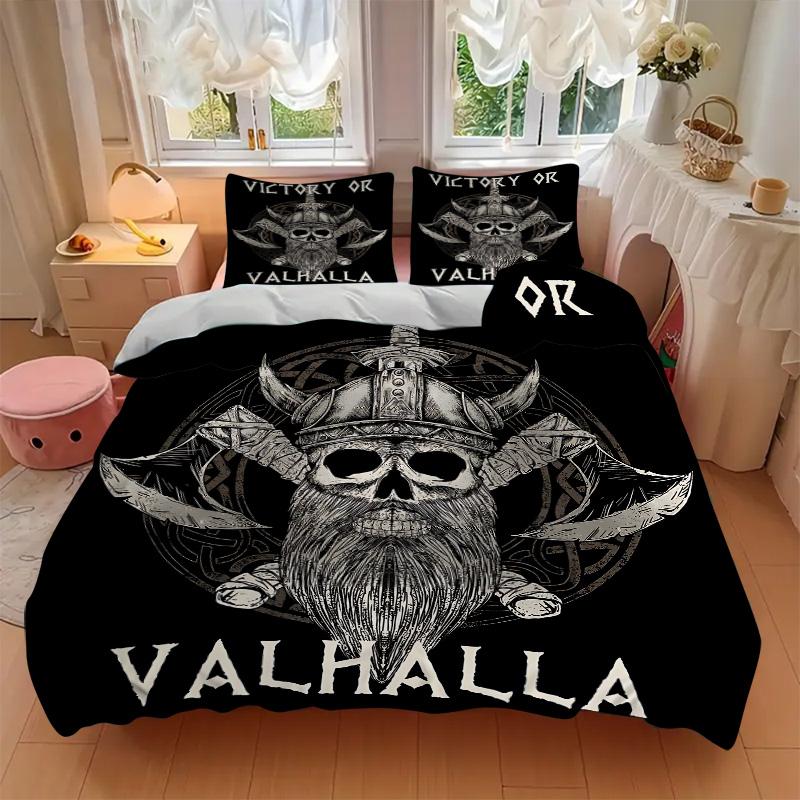 Victory Valhalla Print 3Pcs Bedding Setduvet Cover With 2 Bedropillowcase Home Birthday Gift