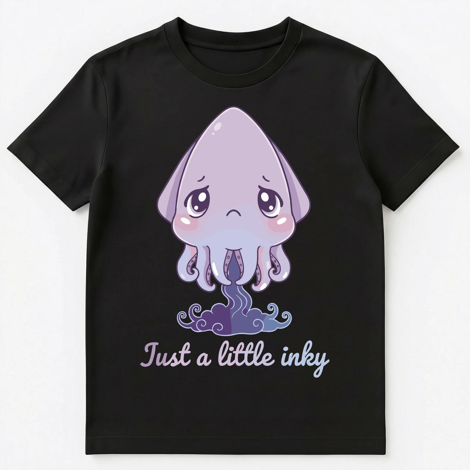 Squid Lover Sad Inky Pun Marine Life Unisex T-Shirt M