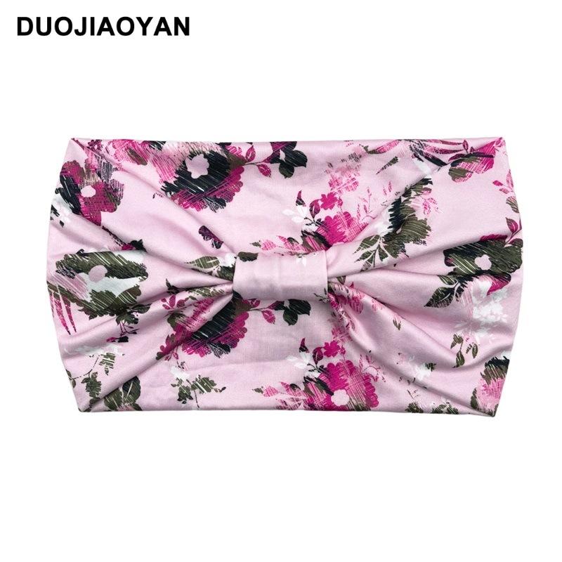 Knot Headband, Color Blocked Pattern Printed Sports Headband, Fashionable Polka Dot Wide Edge Elastic Headband