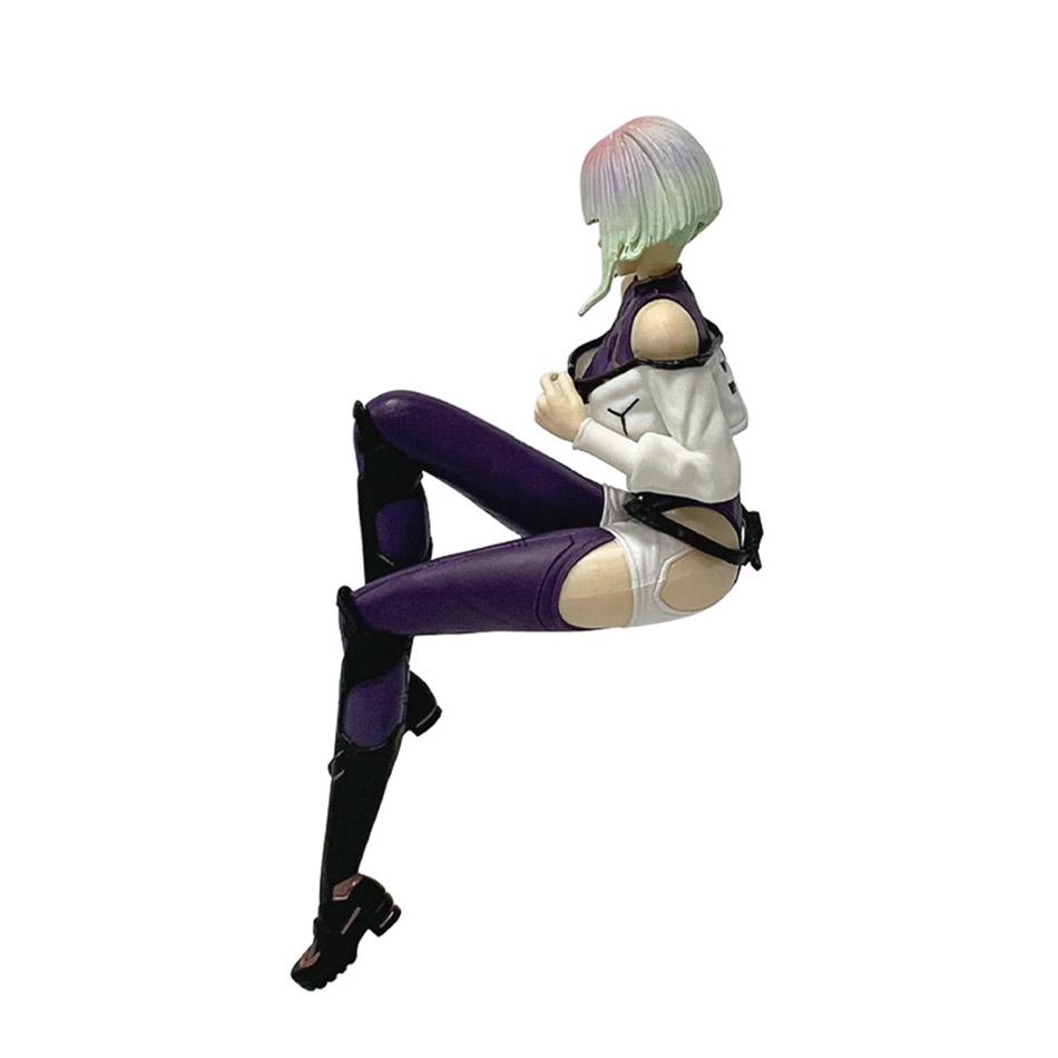 New Edgerunners Anime Figurines -Cyberpunk Style Lucy Sitting Poses | Street Samurai Desktop Model Toys, Fan Collection