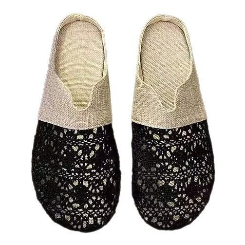 Baotou half slippers women's outer wear 2025 summer new mesh breathable lazy shoes versatile flat bottom outer wear sandals tide