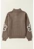 European & American Floral Jacquard Knit Half-Zip Sweater for Women - Winter 2025 New Style.