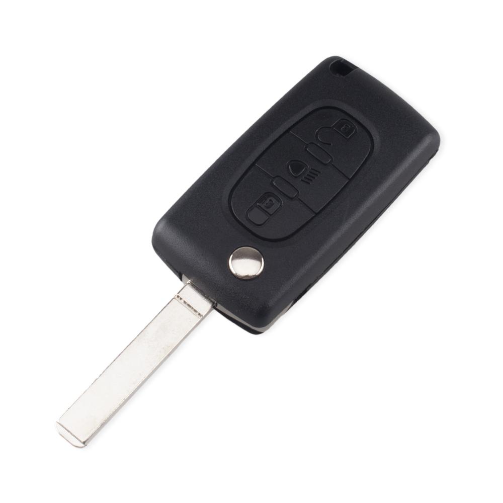 KEYYOU For CITROEN C2 C3 C4 C5 C6 C8 Remote Flip Key Shell Case Fob 3 Buttons Without Groove CE0536