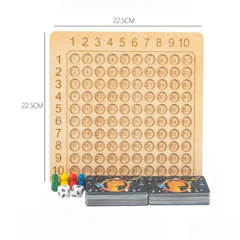 Kids Early Education Multiplication Board Game Wooden Number Counting Learning Toy for Toddlers Birthday Gifts