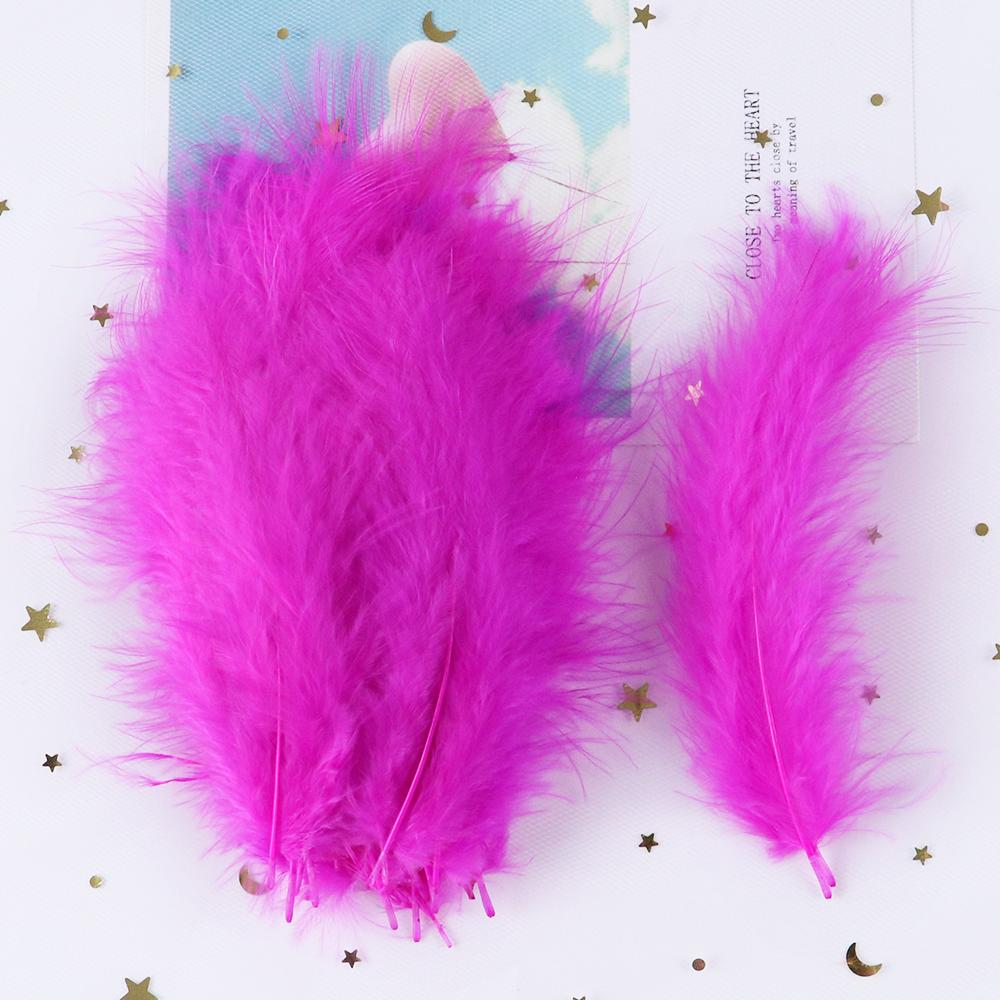 50 PCS Turkey Marabou Feathers 10-15CM Fluffy Decorative Feather for DIY Wedding Dress Jewelry Decoration Accessories Plumes