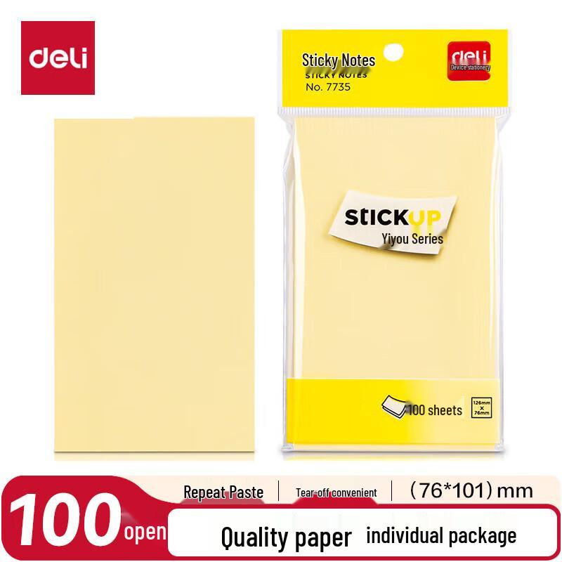 Deli Light Yellow Sticky Notes