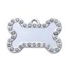 Custom Dog & Cat Name Tags with Bling-bling Rhinestone Bone Shape Colorful Decoration Alloy Material Sublimation ID Engraving