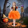 New Girls' Halloween Puff Sleeve Mesh Dress Costume