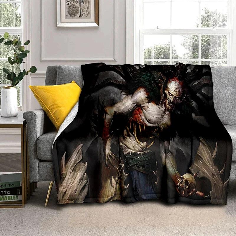 Classics Diablo Game Gamer Cartoon Blanket,Soft Throw Blanket for Home Bedroom Bed Sofa Picnic Travel Office Cover Blanket Kids
