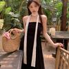 Long lace premium sense versatile double-layer elastic super long decorative scarf multi-functional strap headband waist