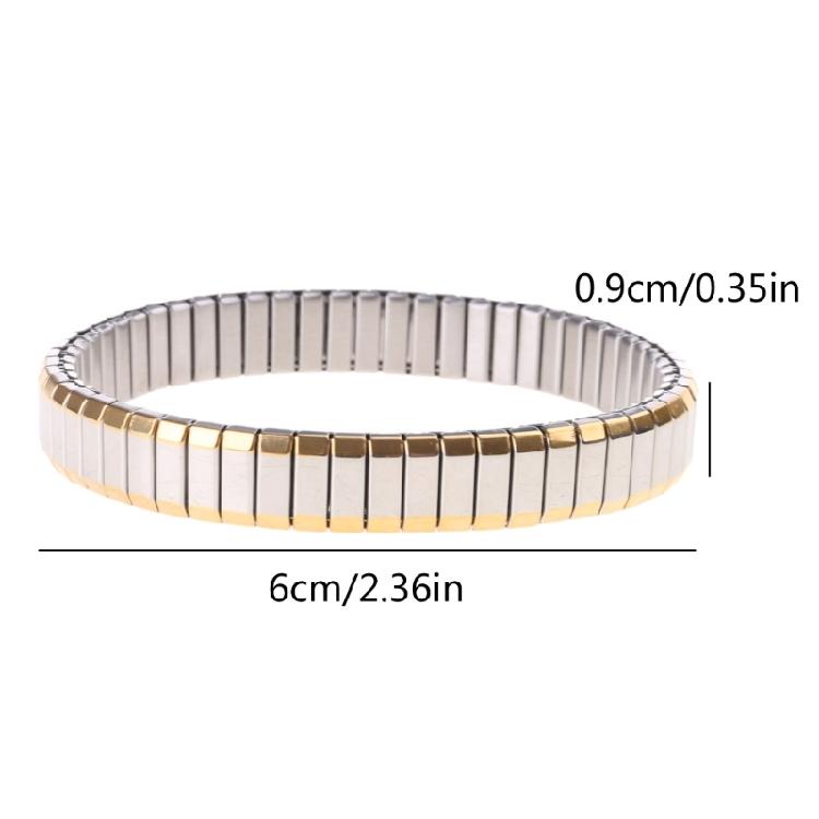 Waterproof Stainless Steel Elastic Stretch Bracelet Bangle For Women Jewelry