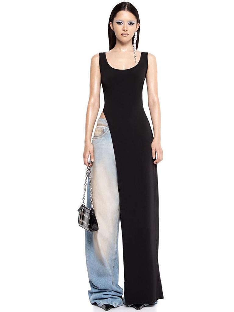 Women's 2025 Summer Fashion: Street Style Slit Shoulder Strap Camisole Long Vest