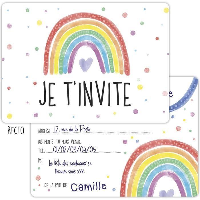 Cartes d'invitation - anniversaire enfant - lot de 12 - enveloppes autocollantes - fabriquées en allemagne