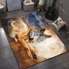 Vintage Art Wolf Print Carpet for Living Room Bedroom Bedside Sofa Floor Mat Modern Home Decor  Aisle Corridor Area Rug