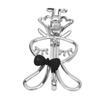 Cute Rabbit Duckbill Hair Clip Cutout Bow Alloy Silver Electroplated Rabbit Hair Barrette for Decoration