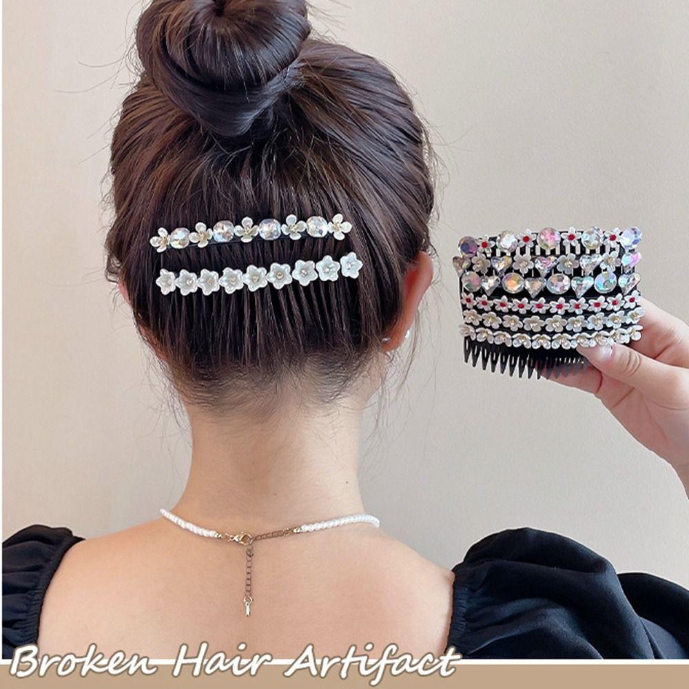 

Flower Rhinestone Hair Clip Crystal Hair Comb Hairpin Sweet Female Hair Accessories