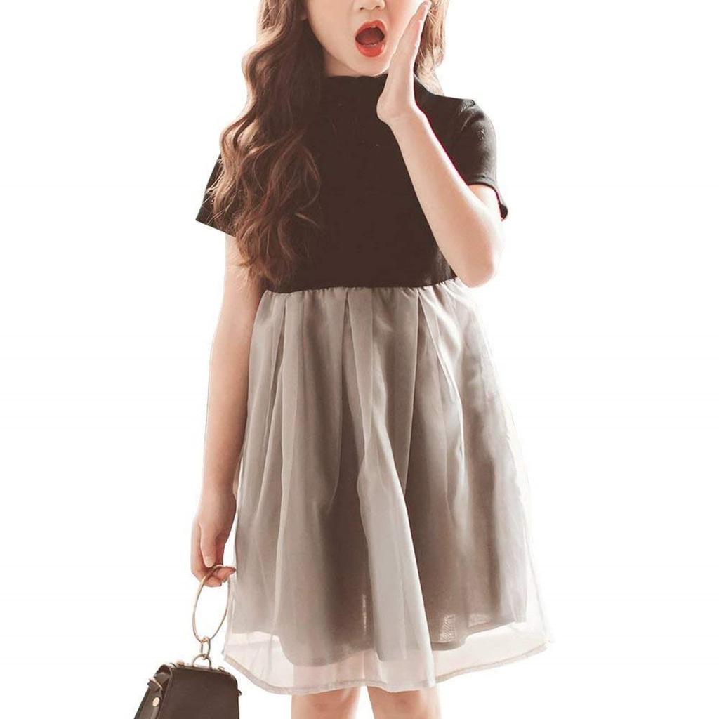 Weileenice Size Kids Entrance Tulle Dress Children's Dress, Girls, Black, 90, Gray, Dress, Formal, Recital, Wedding, Toddler, Shichi-Go-San, Ceremony,
