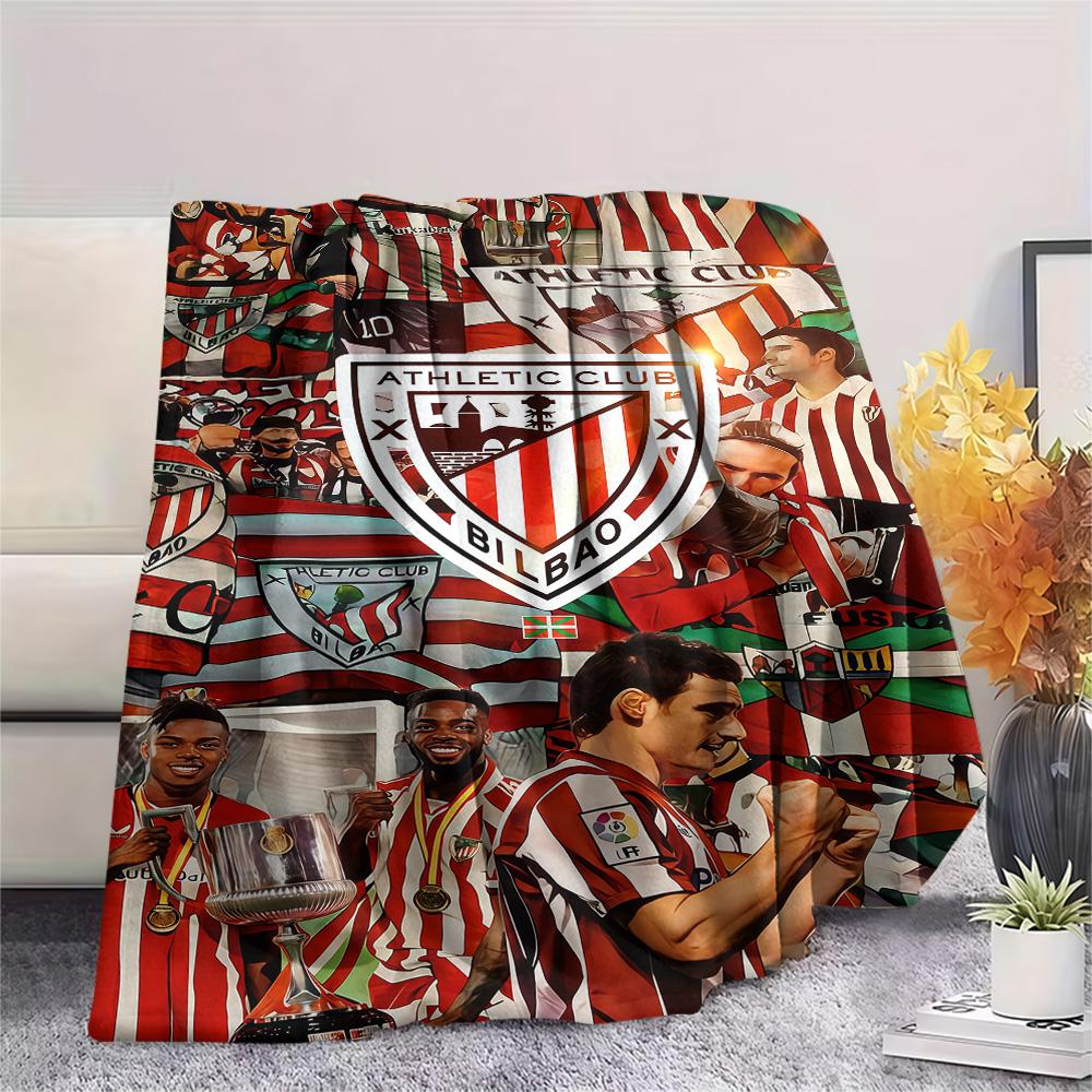 Bilbao Logo Print FlAannel Blanket, High Quality Comfortable for All Seasons, Home Decor, Warmth and Comfort
