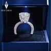 Houtros Luxury 5Carat D VVS1 Moissanite Wedding Ring  CopperPlated 18K White Gold Classcial Four Claws Engagement Ring GRA