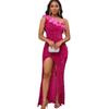 New Fashion Temperament Slant Neck Banquet High Waist Split Dress Dress Sequin Dress