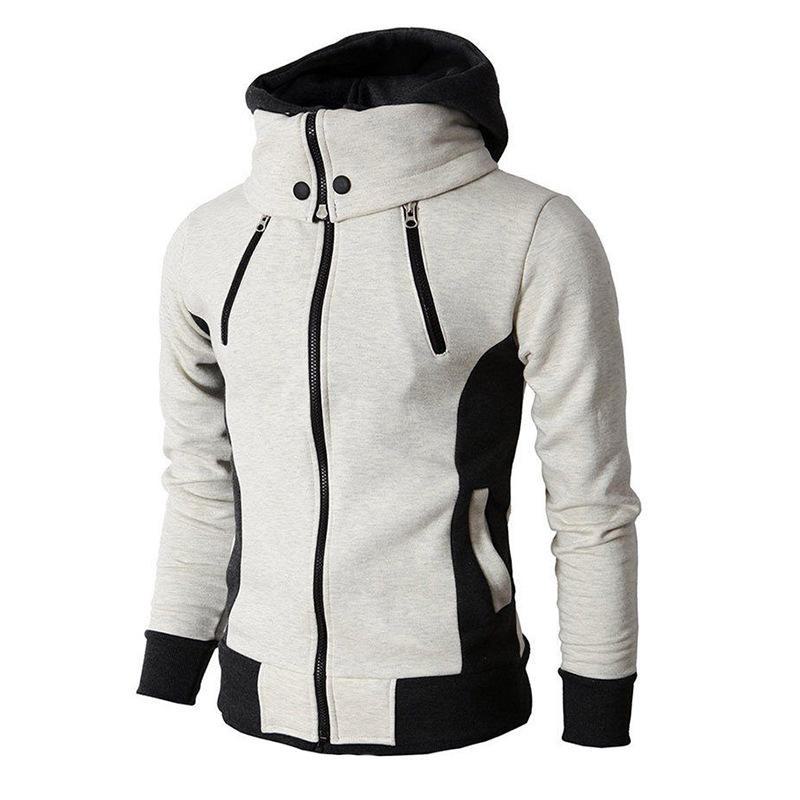 Men's Autumn & Winter Hooded Zipper Sweatshirt: Casual Sports Outdoor Fake Two-Piece Jacket