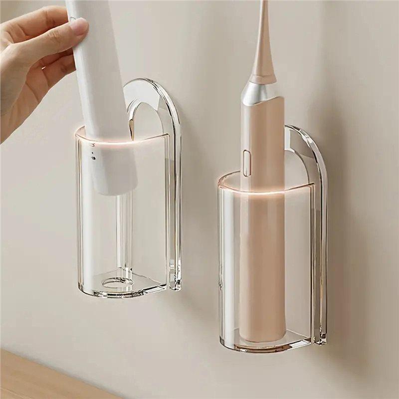 Space Saving Wall Mounted Non Perforated Electric Toothbrush Holder Base Bathroom Accessory