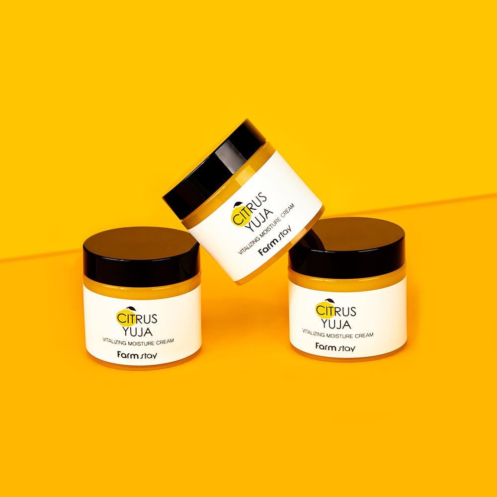 Farmstay Citrus Yuja Vitalizing Moisture Cream Brightening Hydrating 80ml