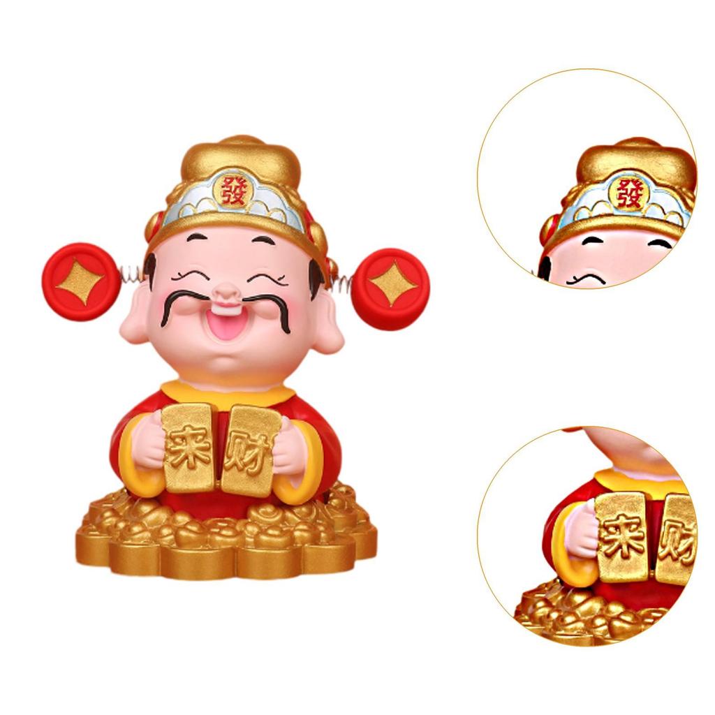 Chinese Resin Wealth Statue God of Fortune Figurine Feng Shui Sculpture Table Decoration for Interior and Home Ornaments