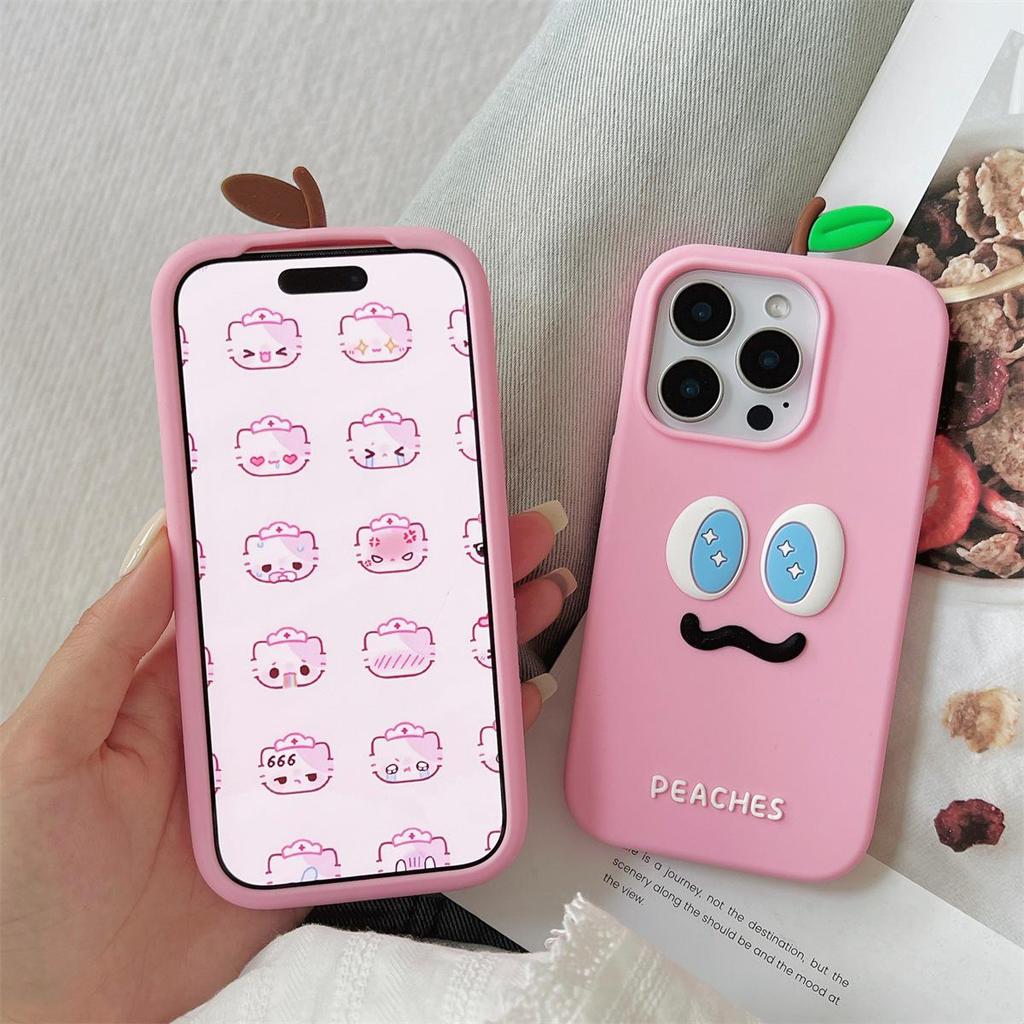 3D Cartoon Watermelon Expression Phone Case for iPhone 12/13/14 Pro Max
