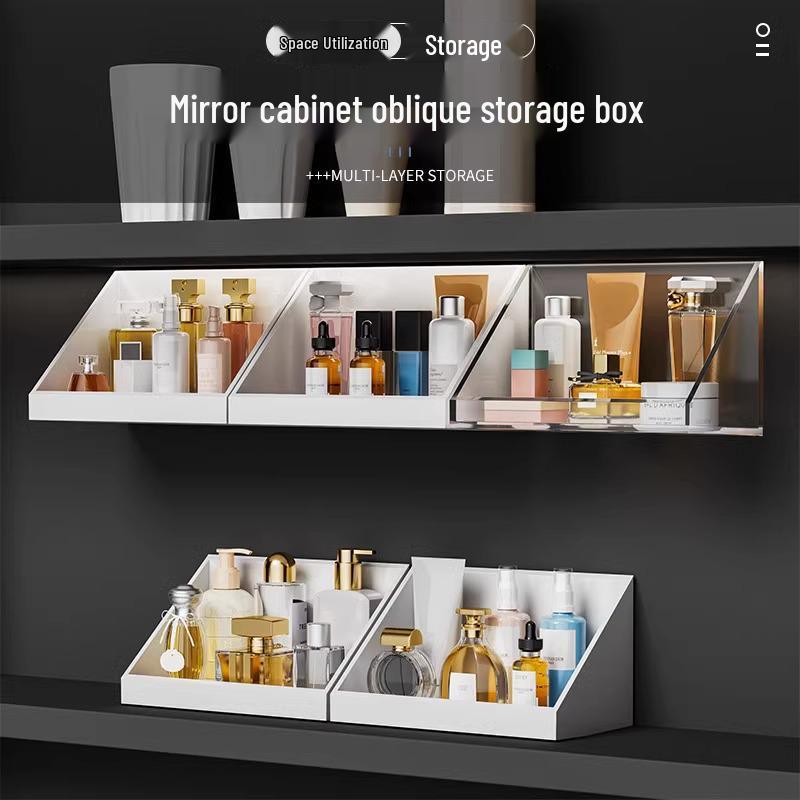 Wall-Mounted Mirror Cabinet with Shelf for Bathroom Storage and Cosmetics