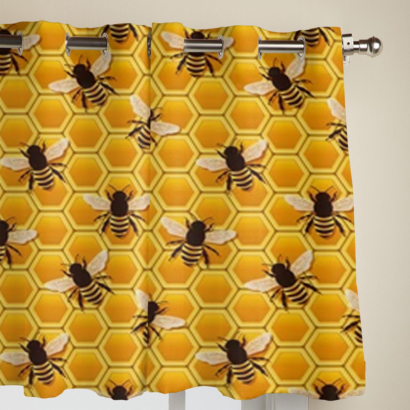 Шторы на окна в виде пчелиных сот для гостиной — фото 4