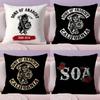 S-Sons Of A-Anarchy Cushion Cover Plush Fabric Soft Double-Sided Printed Sofa Pillow Case Colorfast Home Decor Gift