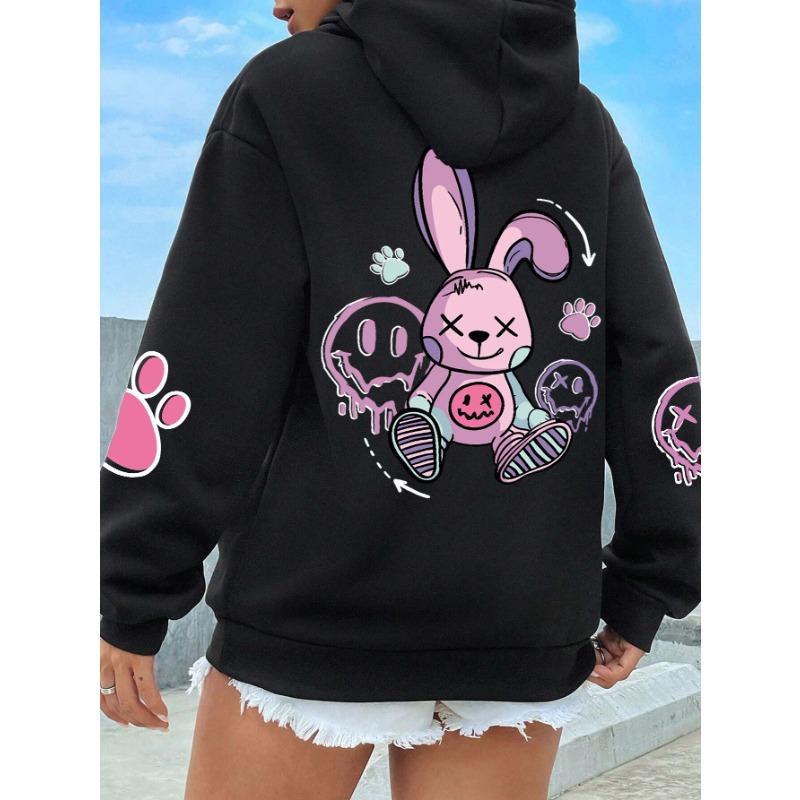 Hip Hop Street Casual Printed Damen Hoodies Fashion Hoodie Übergröße Lose Neue Sweatshirts Herbst Warme Fleece-Kleidung