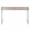 Table d'appoint verre naturel bois transparent 120 x 40 x 76 cm bois mdf