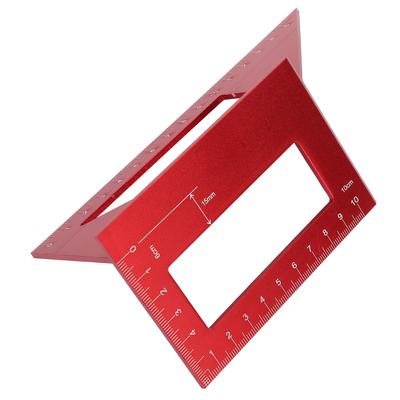 4590 Grad Multifunktionale Aluminiumlegierung Winkelmesser Markierlehre Holzbearbeitungswerkzeug (rot)