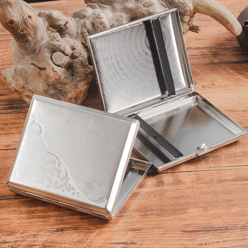 Stylish 18-Capacity Crushproof Metal Cigarette Case for Men