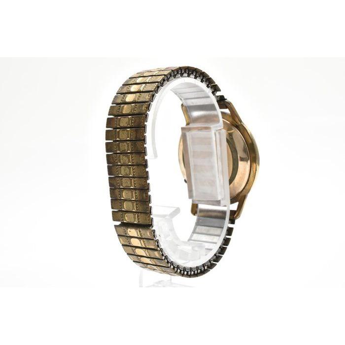 Used SEIKO Seikomatic J14074DE Automatic Pink Peach Dial Gold Stainless Steel Telescopic Bracelet Vintage Retro Antique 60s 1960's Men's Watch