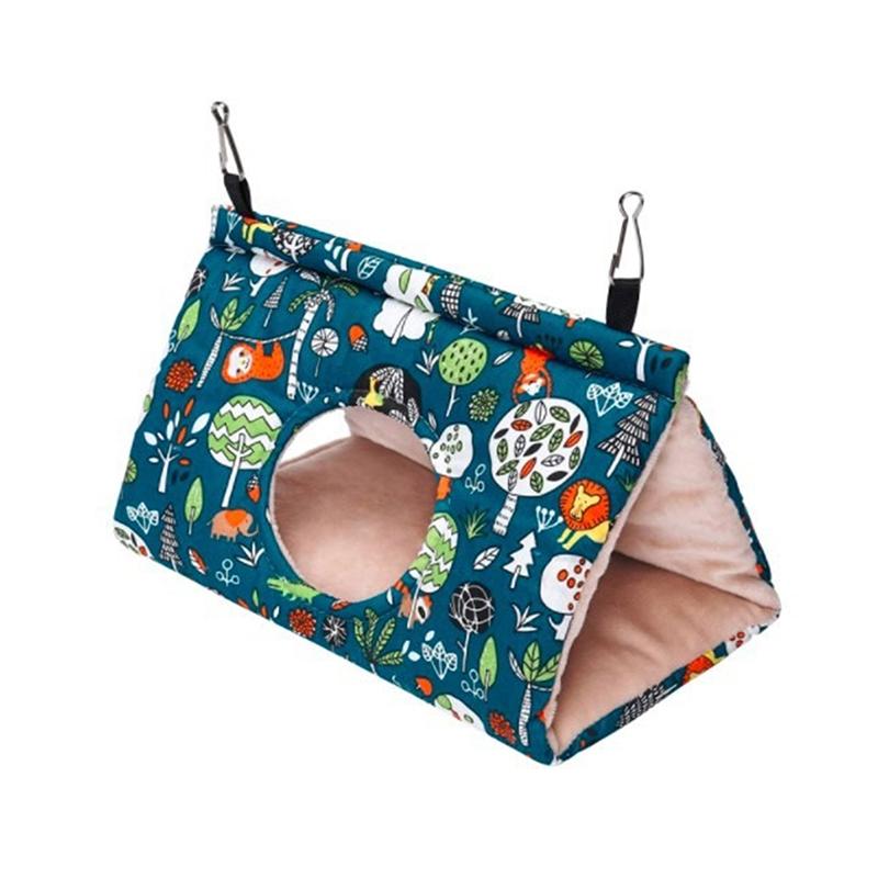 

Зимнее теплое птичье гнездо клетка для птиц попугай хлопковый мини-домик для домашних животных гнездо для волнистых попугайчиков гамак клетка хижина палатка кровать подвесная пещера товары для домашних животных 29x19cm синий