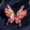 Multi Purpose Crystal Rhinestones Butterfly Brooch Double Wing Structure Easy Clip Fastening For Various Clothings