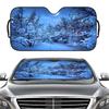 Winter Snow Forest Car Windshield Funny Sun Shade Foldable UV Ray Sun Visor Protector Sunshade For Front Window