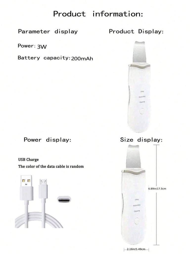 2026 Ultrasonic Skin Scraper Pore Cleaning Facial Deep Cleaning Machine Suitable for Female and Male Rechargeable