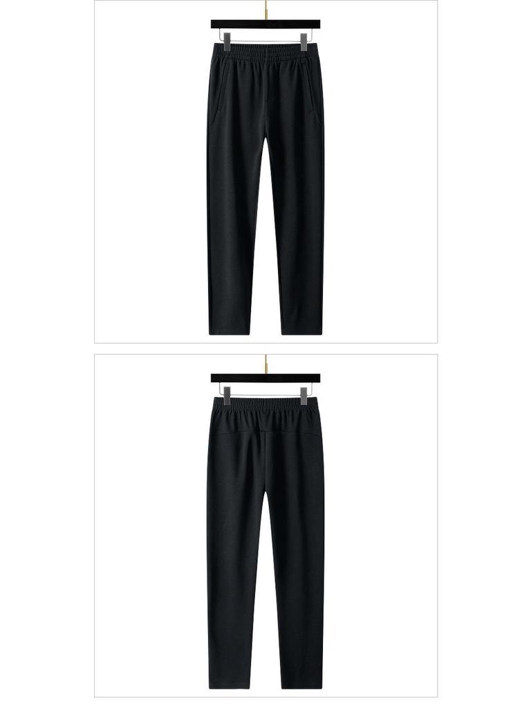 Men's Loose Fit Knitted Sweatpants - Straight Leg, Plus Size, Casual Trousers for Spring and Autumn