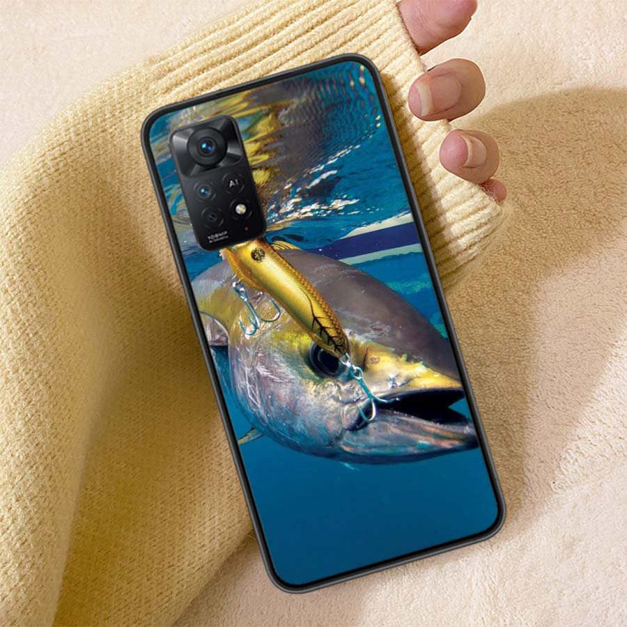 Ocean Sports Fishing for Tuna Phone Case For Redmi Note 13 14 15 Pro Plus 12 13C 12C 15C 9 10 10C 9T 9C 9A TPU Soft Cover Clear