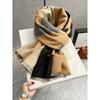 Fashionable Thick Faux Cashmere Plaid Scarf For Winter Warmth