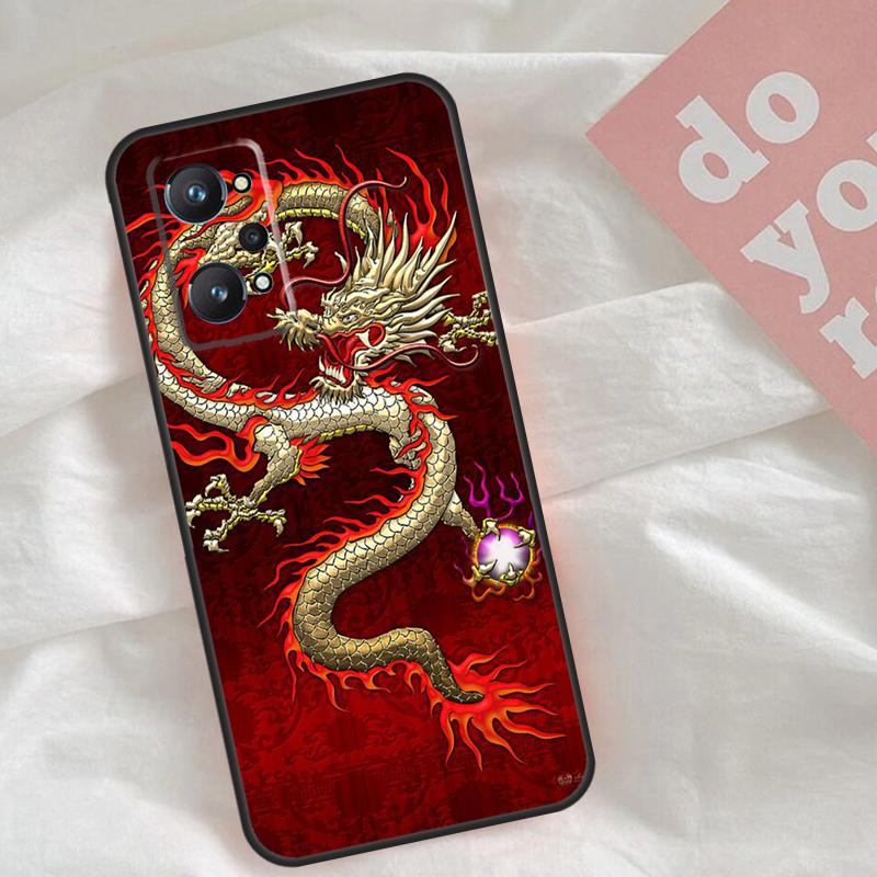 Fashion Chinese Dragon Case For Realme C51 C75 C63 C61 C55 C53 C35 C65 C67 C71 15 11 12 13 14 Pro Plus GT6 GT7 Pro