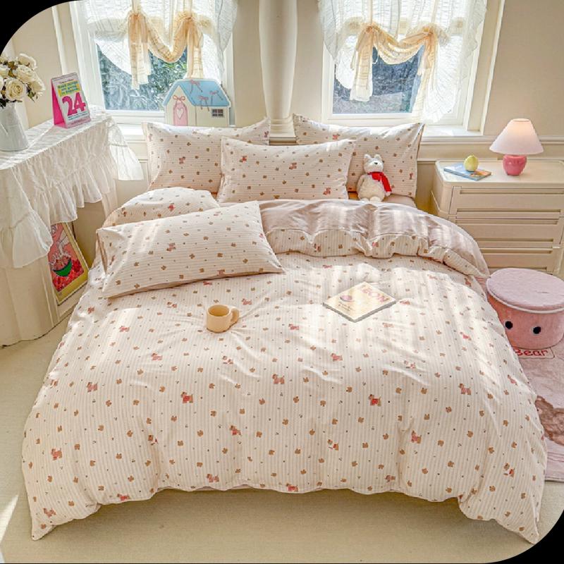 

Grace Striped Dog Print Cotton Duvet