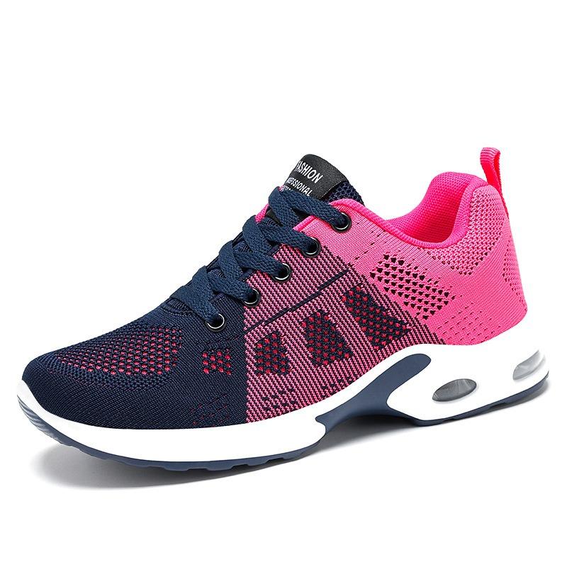 Women's Spring Cross-border Sports Shoes, Plus Size Soft Sole Running Shoes, Air Cushion Breathable Mesh Casual Sneakers