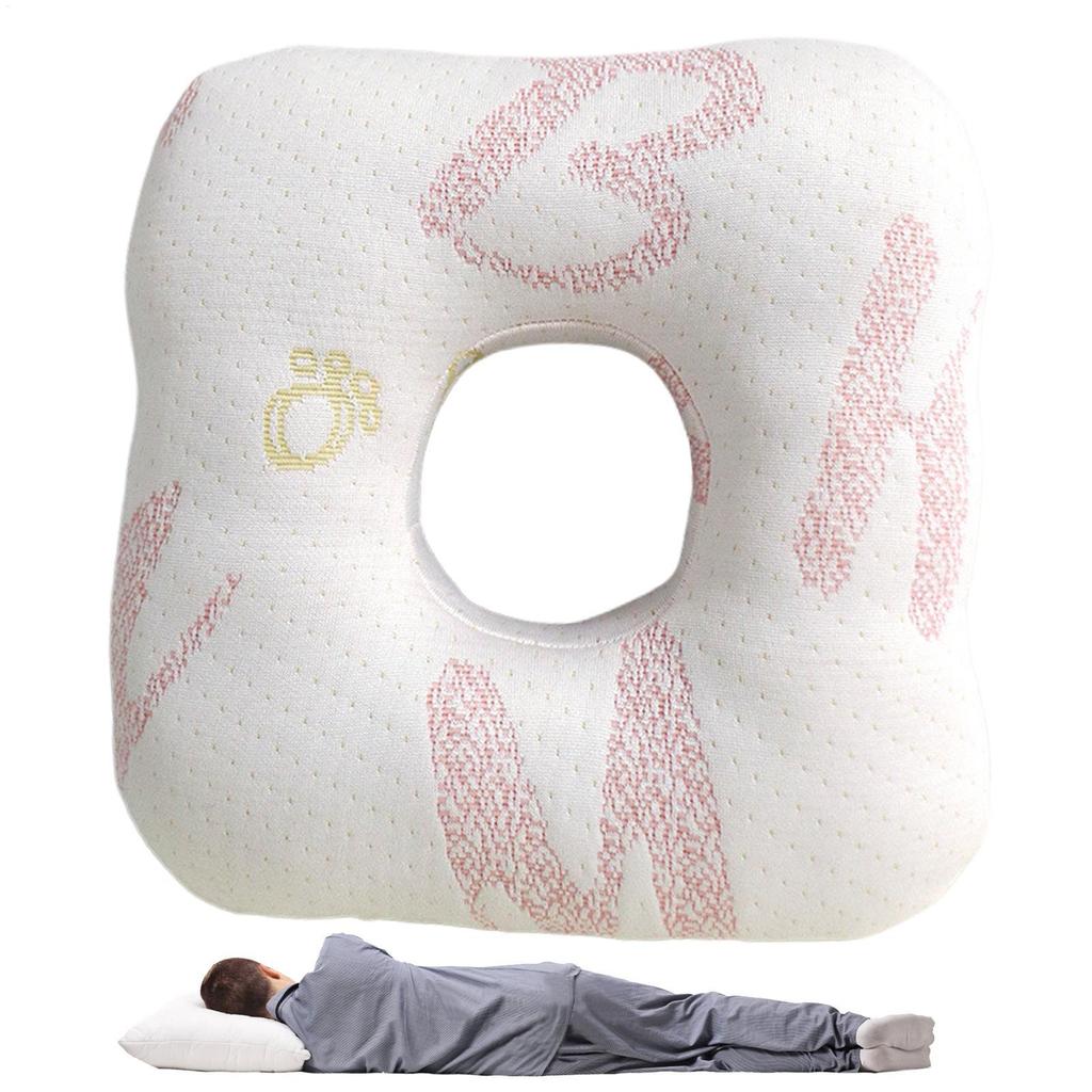 Ear Piercing Pillow for Side Sleepers Memory Foam Pillow Breathable Portable Pillow with Ear Hole Sleeping Ear Guard Pillow