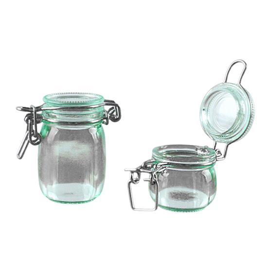 2 Pcs Miniature Storage Jars Doll House Mini Transparent Jar with Lid