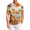 Men’s Hawaiian Print Casual Outdoor Collared Short Sleeve Shirt with Relaxed Fit Button Down Design for Summer Activities